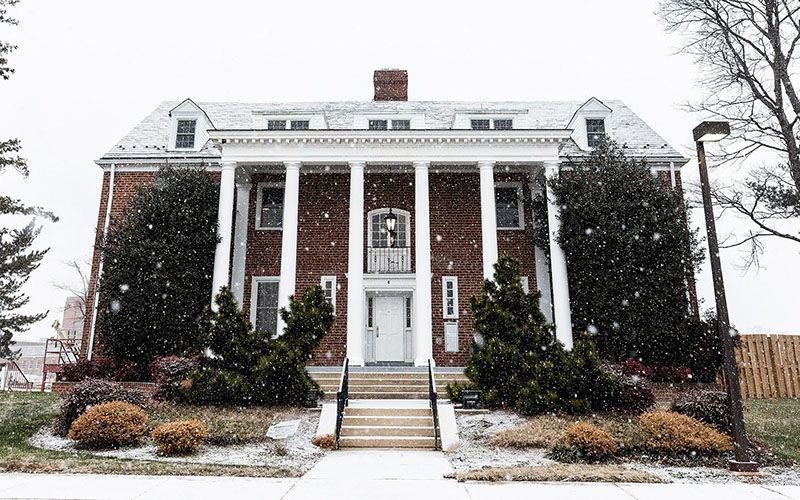 exterior of the Agora, a gathering place for members of our Multicultural Greek Council and National Pan-Hellenic Council