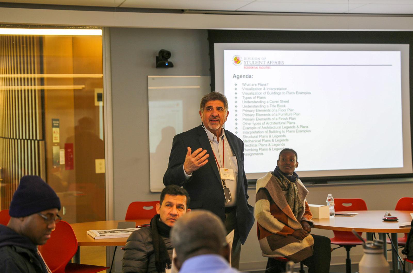 Vince Ippolito presenting in a classroom