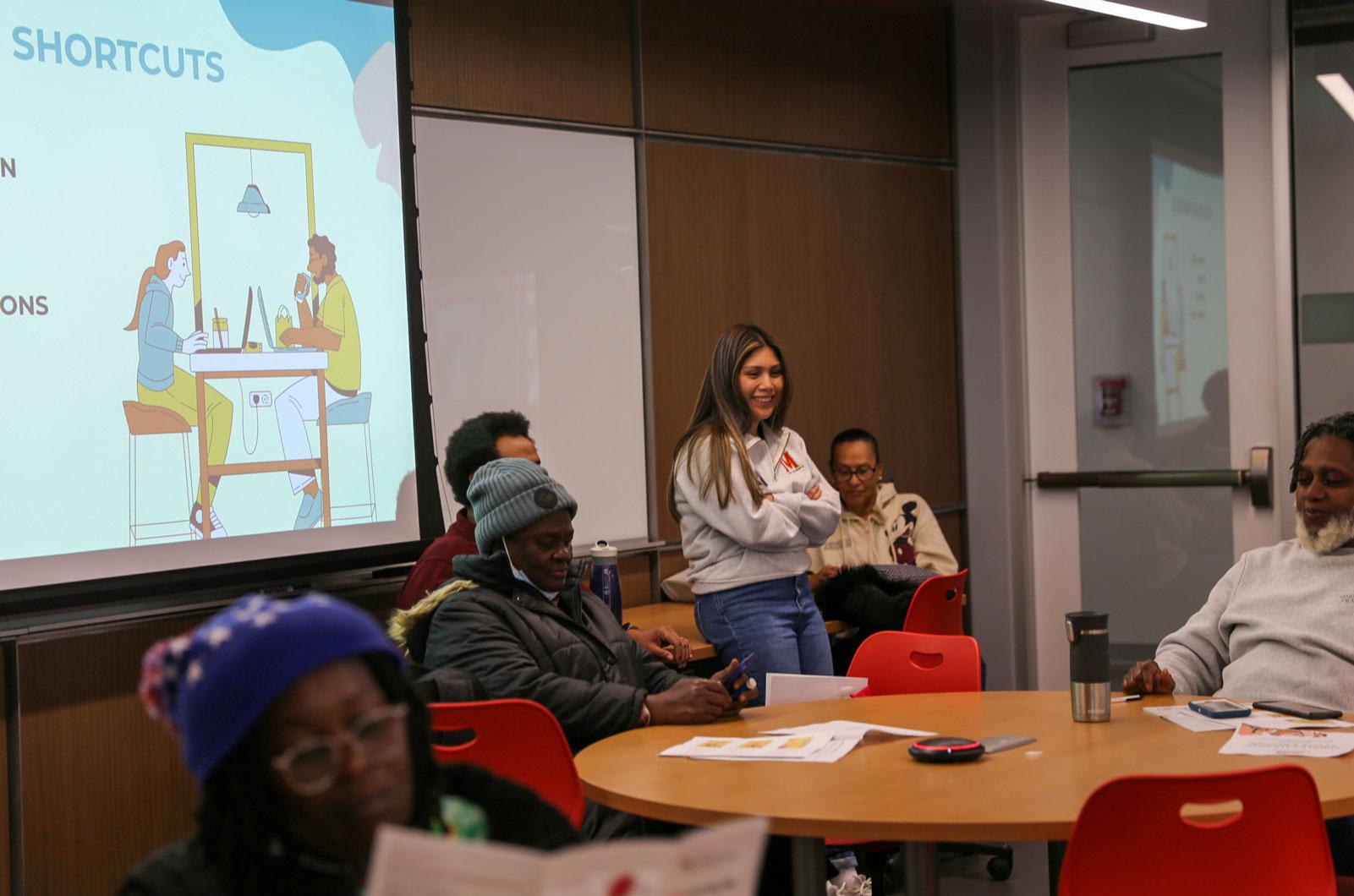 Attendees of Google Calendar presentation sharing a laugh