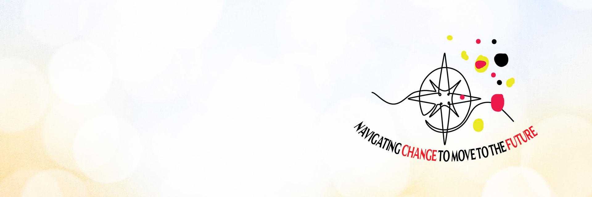 Compass graphic with text: Navigating Change to Move to the Future.